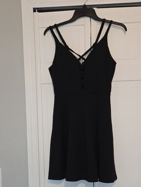 Speechless Black Strappy Mini Dress